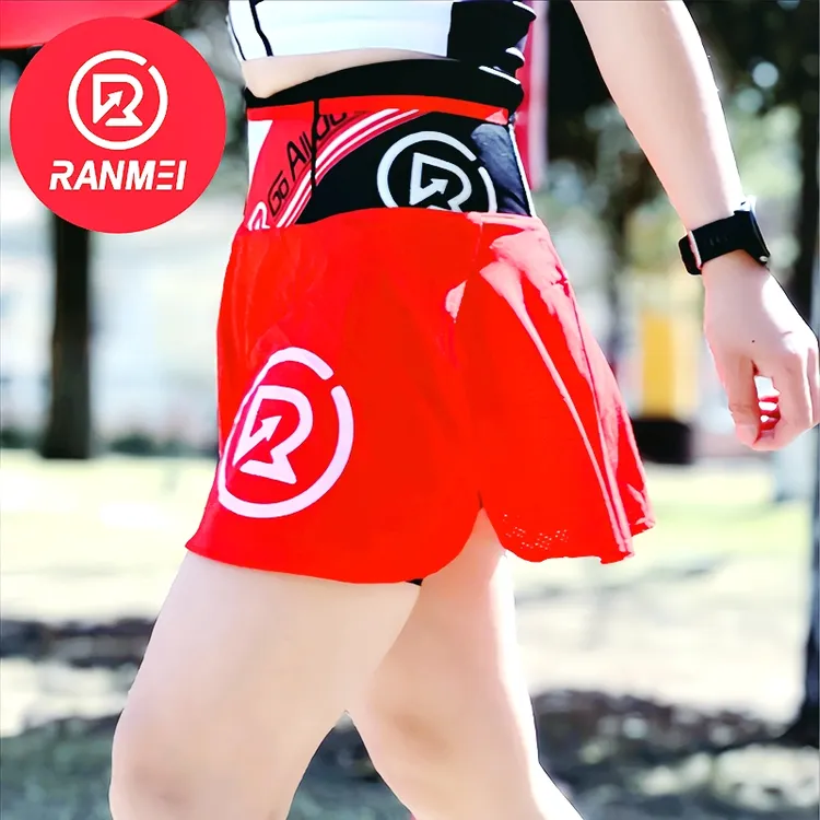 冉玫马拉松竞速假两件三分裤速干短裤健身瑜伽跑步男女裤子训练