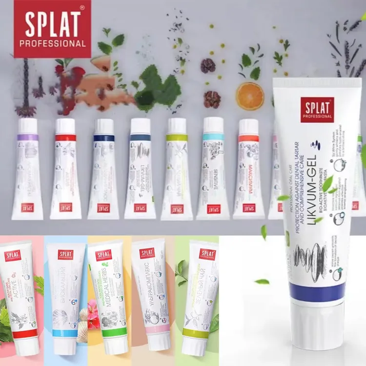 斯普雷特俄罗斯进口SPLAT亮白牙膏便携生物活性修护清新口腔100ML