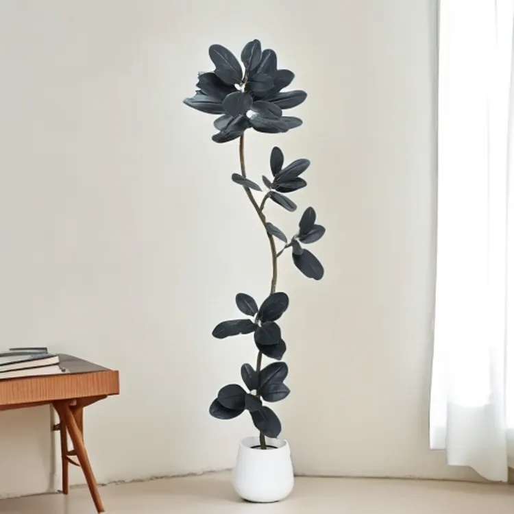 仿真绿植橡皮树黑金刚客厅盆栽室内仿生植物高端轻奢轻落地摆件
