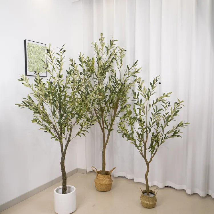 仿真绿植橄榄树盆栽室内大型北欧风客厅服装店装饰假植物落地摆件