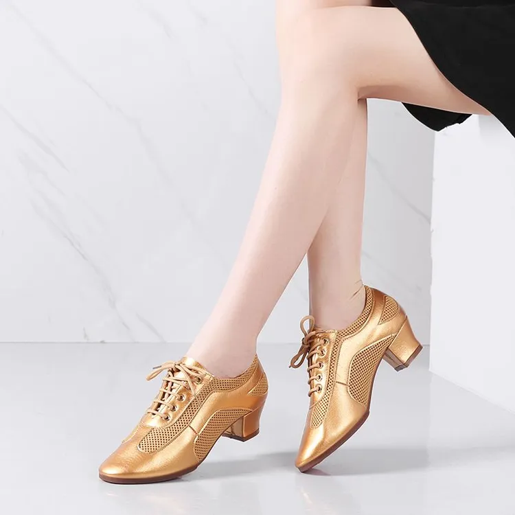 女式室外拉丁舞鞋软底中跟交谊舞教师鞋成年女士水兵舞鞋广场舞鞋