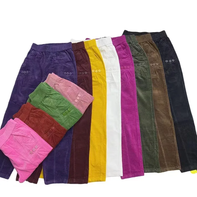 2024新款爆款660时尚洋气潮流百搭松紧腰灯芯绒女士休闲裤