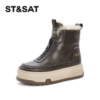 星期六厚底百搭棉靴女2024年冬季新款舒适加绒保暖时尚休闲雪地靴