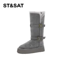 星期六休闲舒适时尚两穿雪地靴女款冬季新款加绒加厚防寒保暖棉靴
