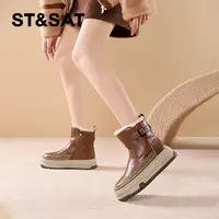 星期六时尚休闲潮流雪地靴女款2025年冬季新款加绒保暖厚底短筒靴