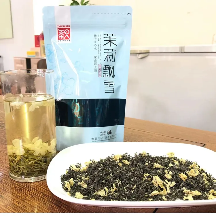 【茉莉飘雪】知茶人茉莉花茶2025新茶雅安浓香型茶叶茉莉绿茶飘雪