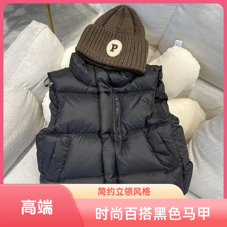 霸斯图儿童马甲冬2025新款韩版中大童外穿背心女童加厚保暖马耐穿
