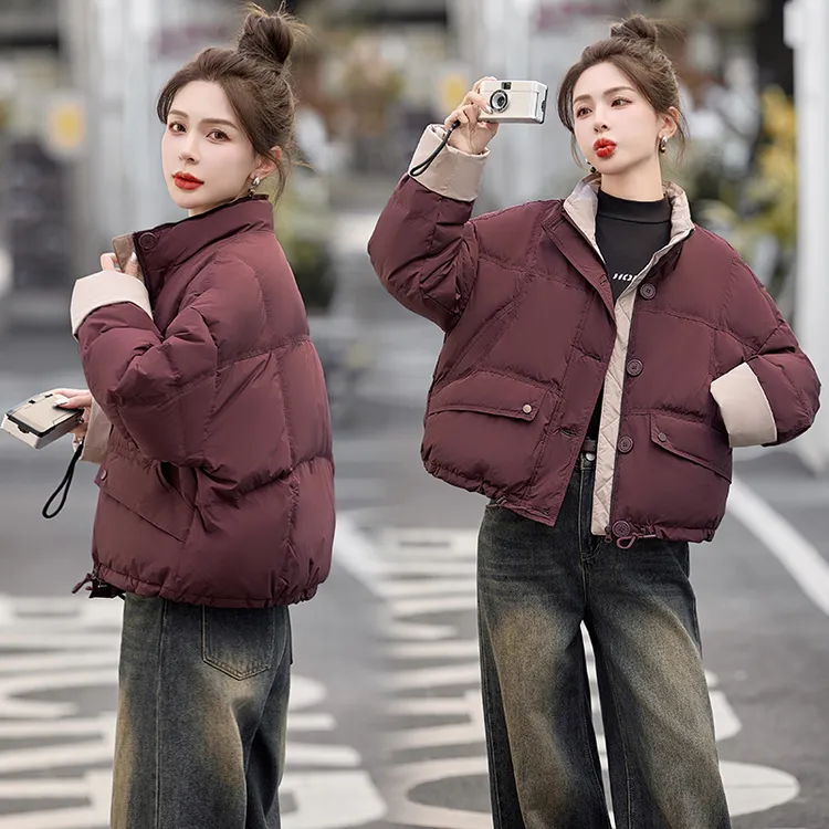 羽绒服女2024冬季冬天衣服新款加厚面包服小个子白鸭绒羽绒衣外套
