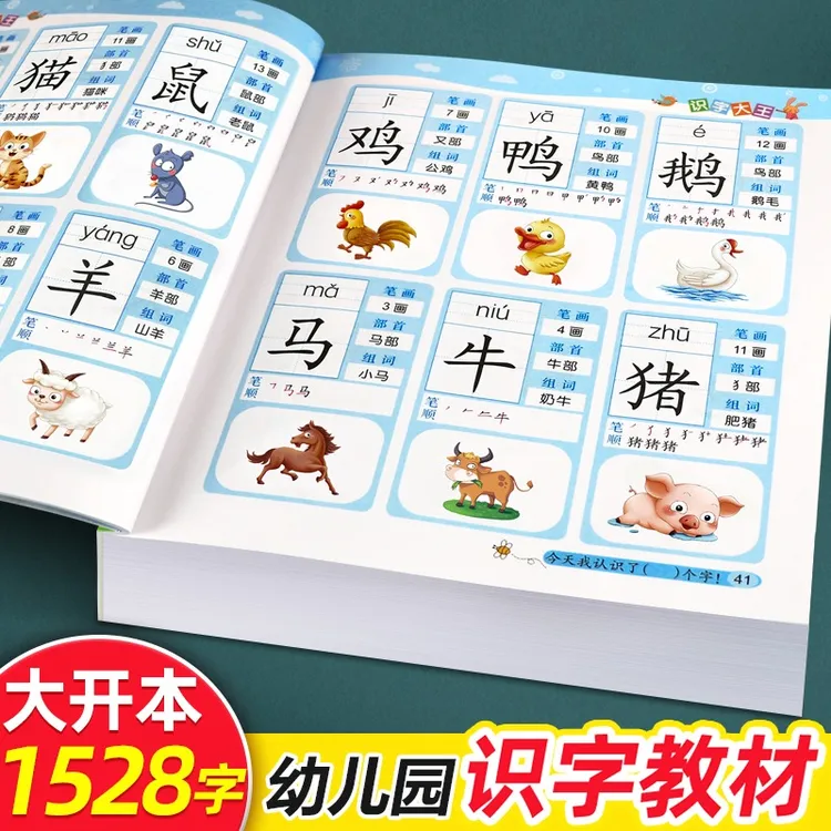 儿童学前看图识字大王幼儿园学前中大班一年级认字启蒙早教绘本书