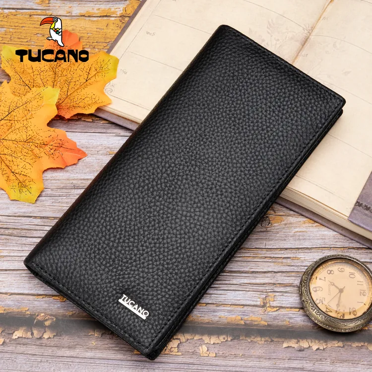 TUCANO/啄木鸟钱包男长款真皮头层牛皮商务男士超薄西装拉链皮夹