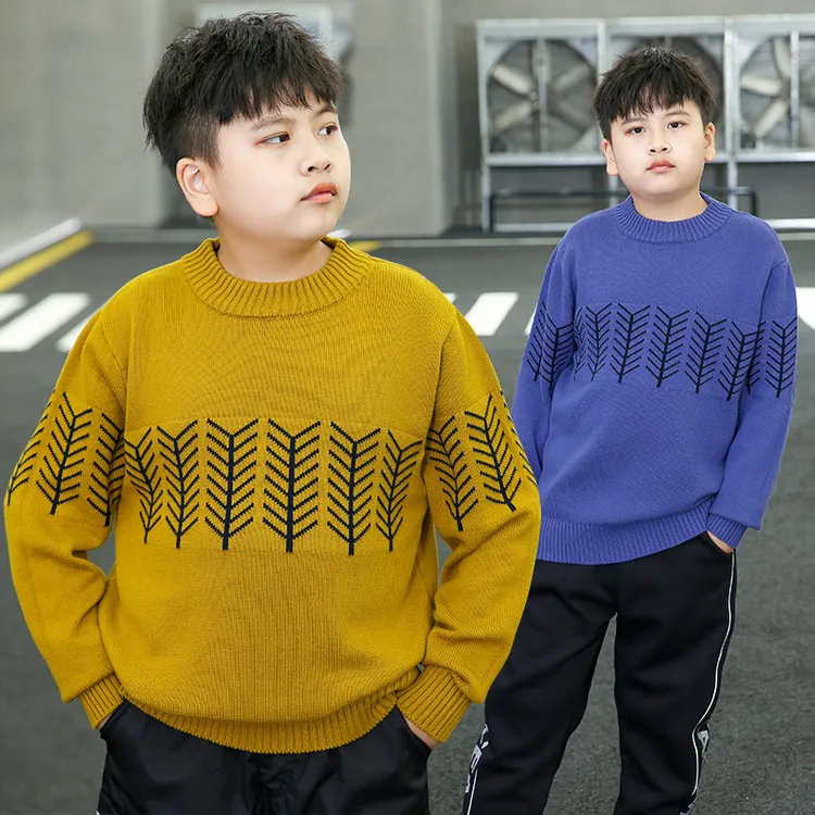 胖男孩大码胖童装男童加肥加大毛衣秋冬2023新款男大童秋装针织衫