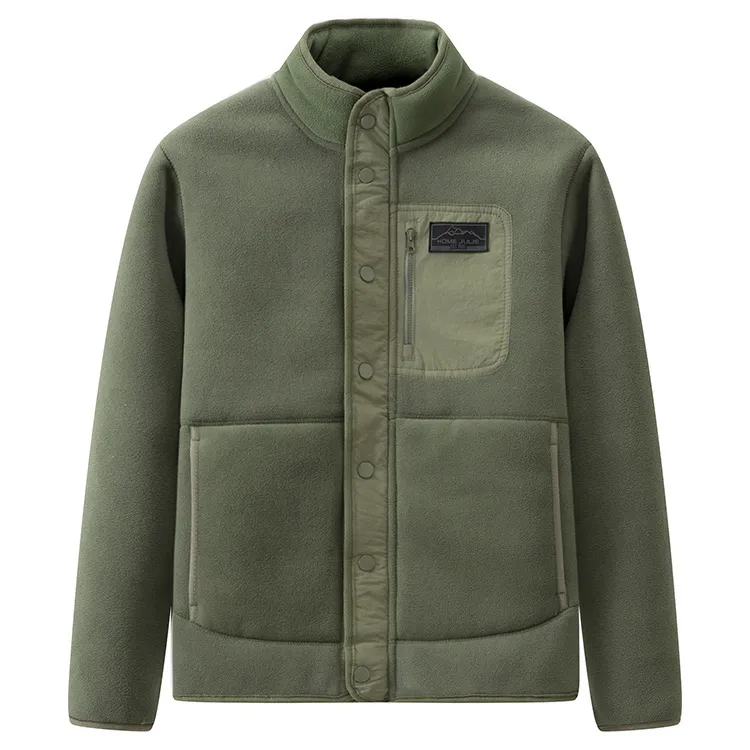 冬季摇粒绒外套男加绒加厚颗粒绒时尚保暖夹克抓绒衣外贸青年男