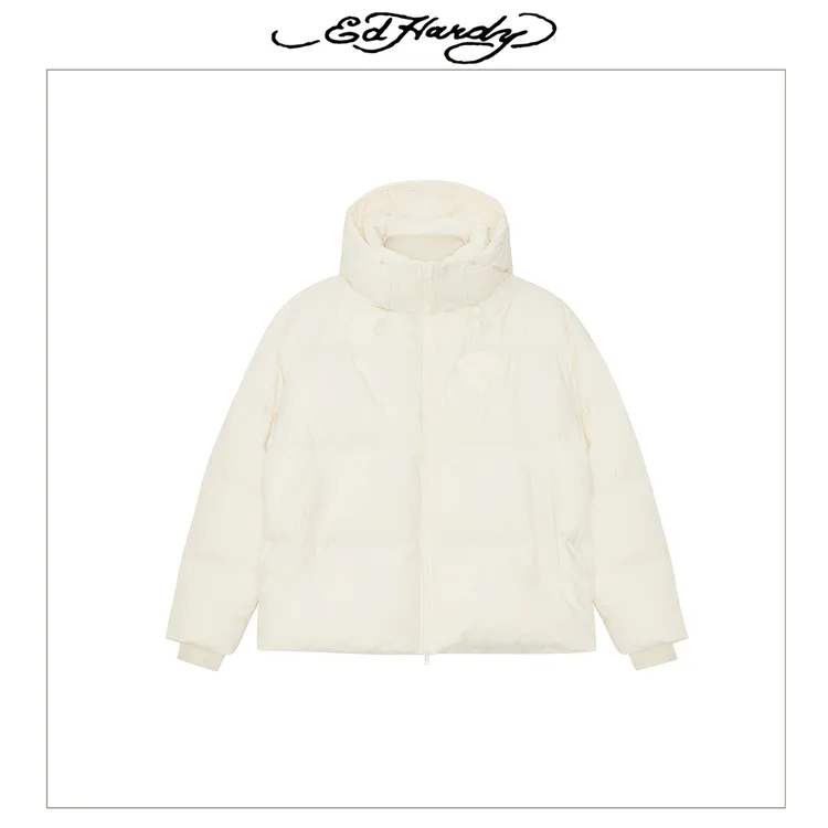 Ed Hardy/埃德哈迪冬季新款“90白鹅绒”小虎头百搭羽绒服E1PTU341