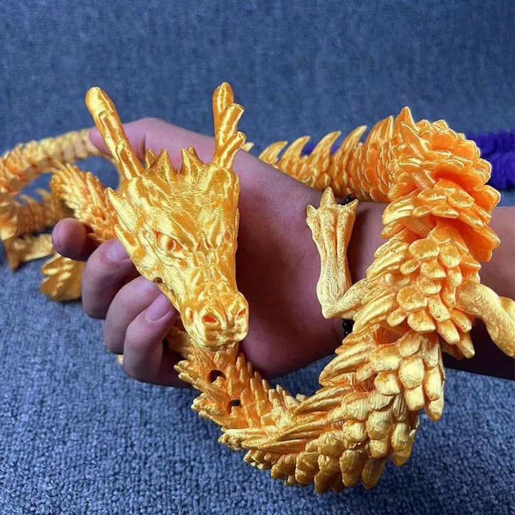 可境 家用多功能3D打印关节可动龙水缸金龙摆件