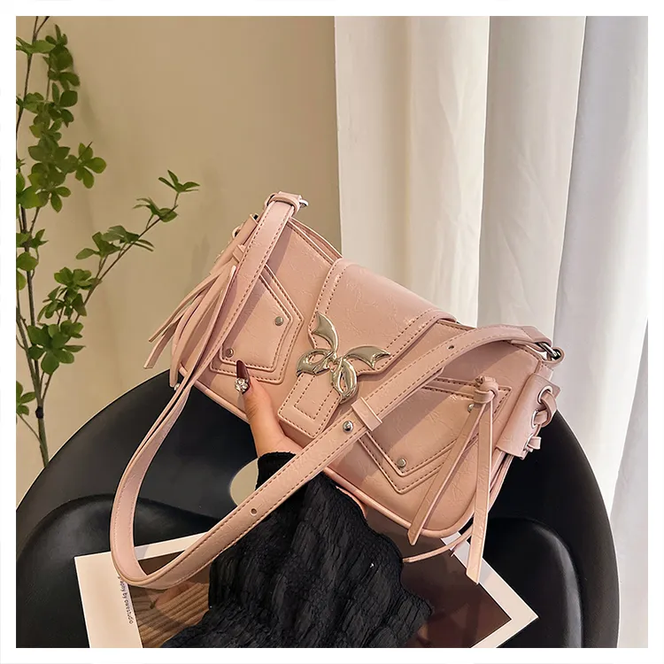 小包包女斜挎包小众机车蝴蝶包女2024流行女包时尚百搭腋下单肩包