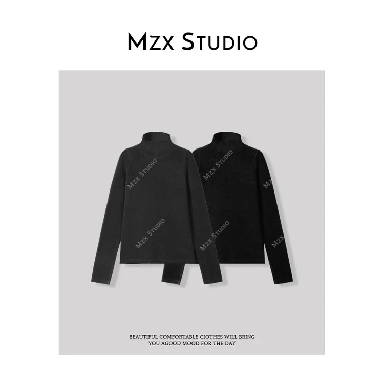MZX 椰绒高领舒适百搭打底长袖T恤SY6773-Y