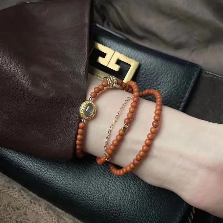 西西里橄榄”橄榄核多圈叠戴手链双11新款