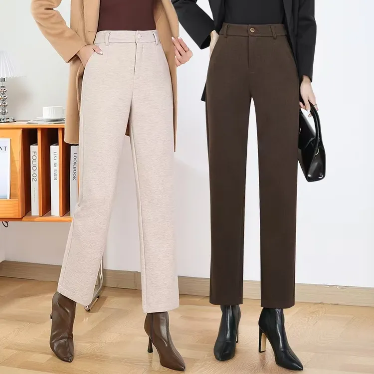 秋冬显瘦百搭简约减龄洋气羊毛烟管法棍裤19889