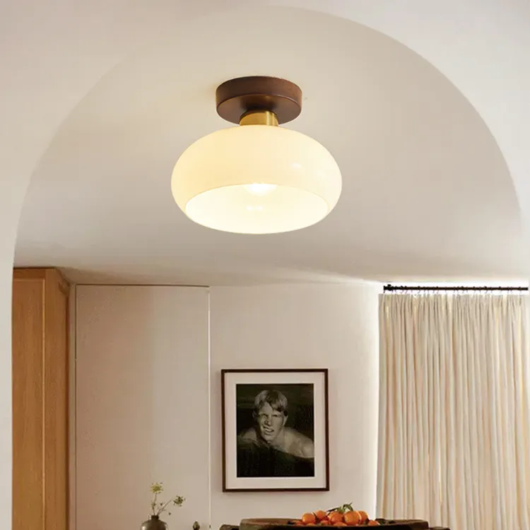 中古风过道灯走廊灯法式复古玻璃入户玄关阳台衣帽间吸顶灯casagd