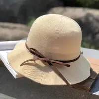 帽子女夏季防晒帽圆顶遮阳帽网红棉麻韩版百搭休闲盆帽青年渔夫帽