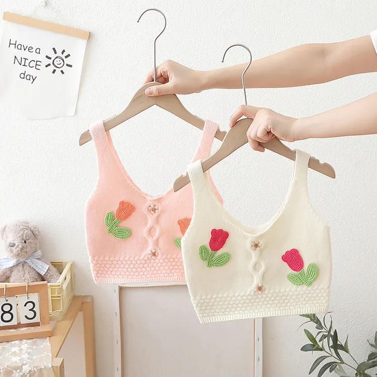 2025春秋新款女童吊带背心儿童韩版洋气吊带针织衫女宝宝婴儿马甲