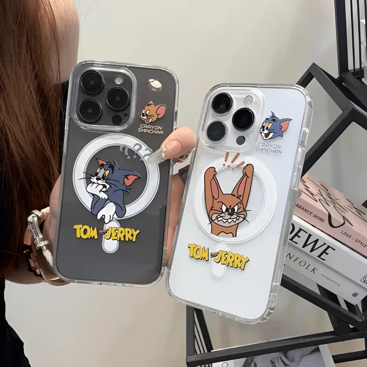 杰瑞汤姆适用iPhone15plus高透磁吸苹果14/13手机壳12/11可爱pro