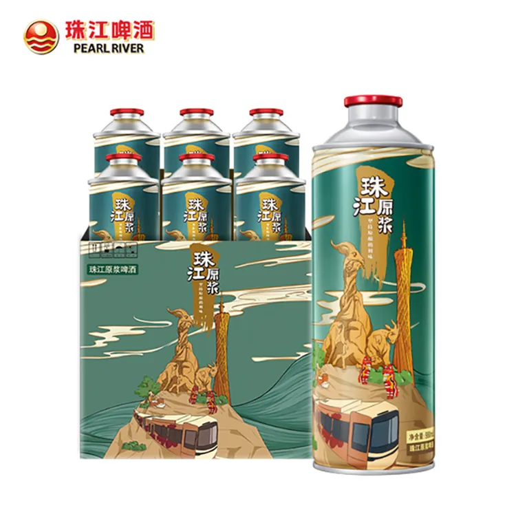 【达人专属】11°P珠江原浆啤酒-980mL*6罐整箱啤酒热销好礼京东包邮
