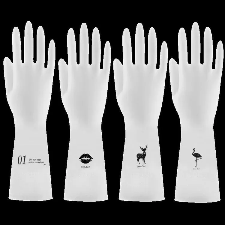 家务手套洗碗白色清洁厨房洗碗橡胶防水清洗衣服耐用耐磨男女通用