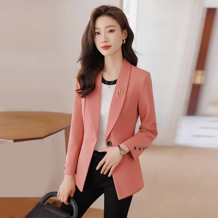 2023春秋新款白色西装外套女气质小个子高级感休闲小西服上衣6913