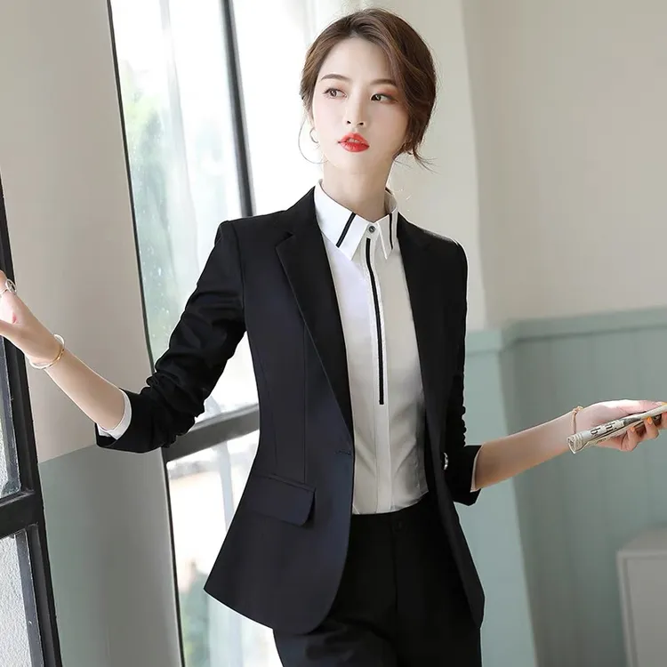 黑色西装外套女春秋时尚女神范2025年新款小西服正装女士职业9822