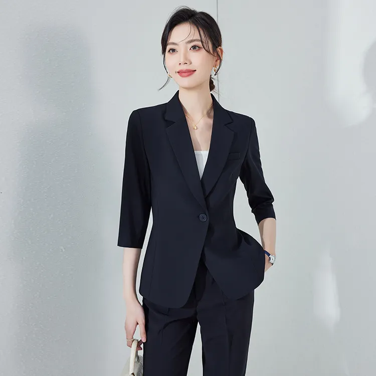 七分中袖西装套装女职业正装2025薄款春夏季西服外套气质工作服