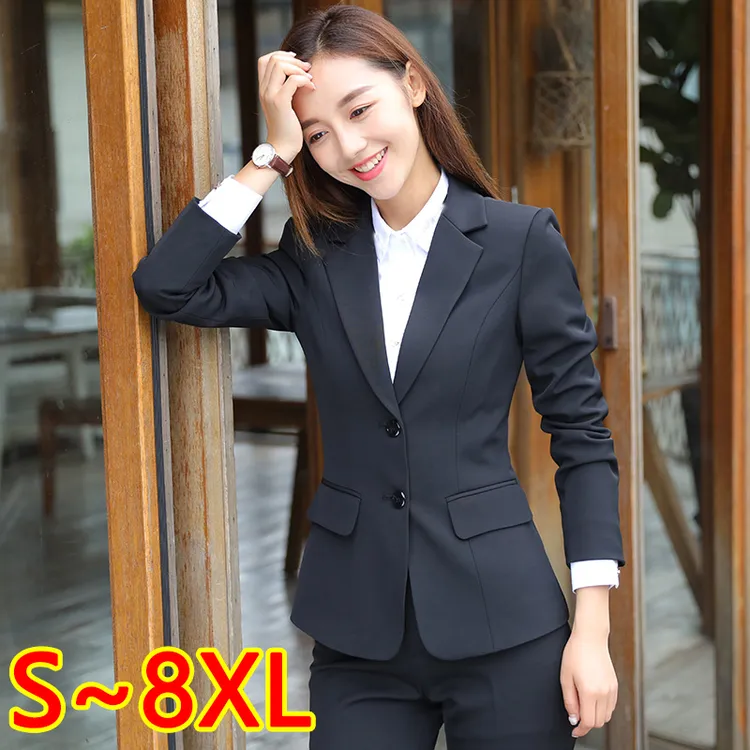 职场正装西装套装女职业装春秋大学生面试商务工作服大码西服套裤