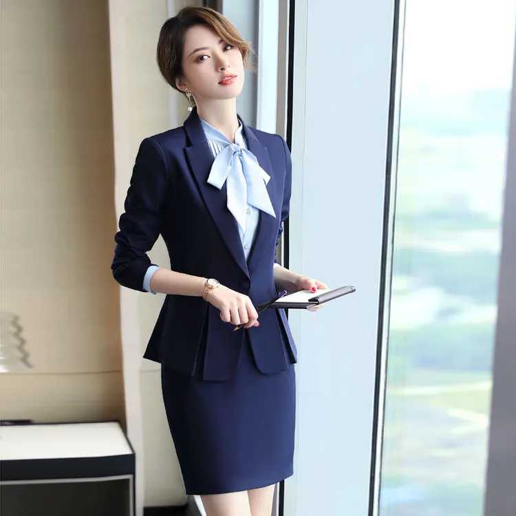 职业装西装套装女秋冬高端气质正装珠宝店酒店前台接待工作服工装