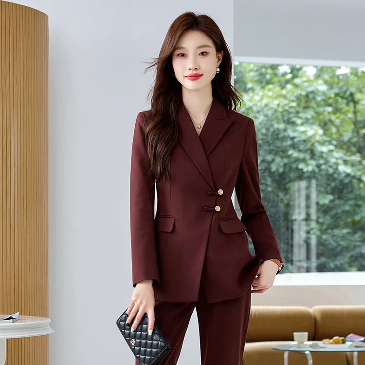 工作服女西装2025春秋高端酒店经理正装商务接待新中式职业装套装