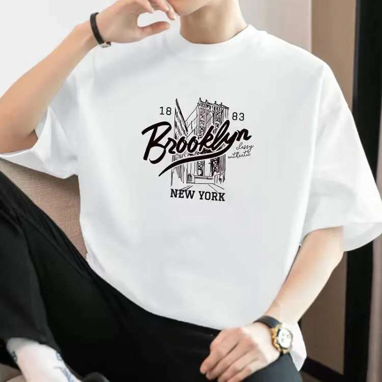 美式重磅纯棉t恤男女短袖夏季2024新款宽松全棉半袖打底衫体恤