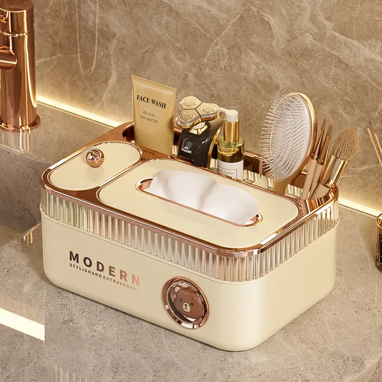 创意纸巾盒茶几收纳盒家用客厅轻奢桌面餐巾纸抽纸盒多功能置物架