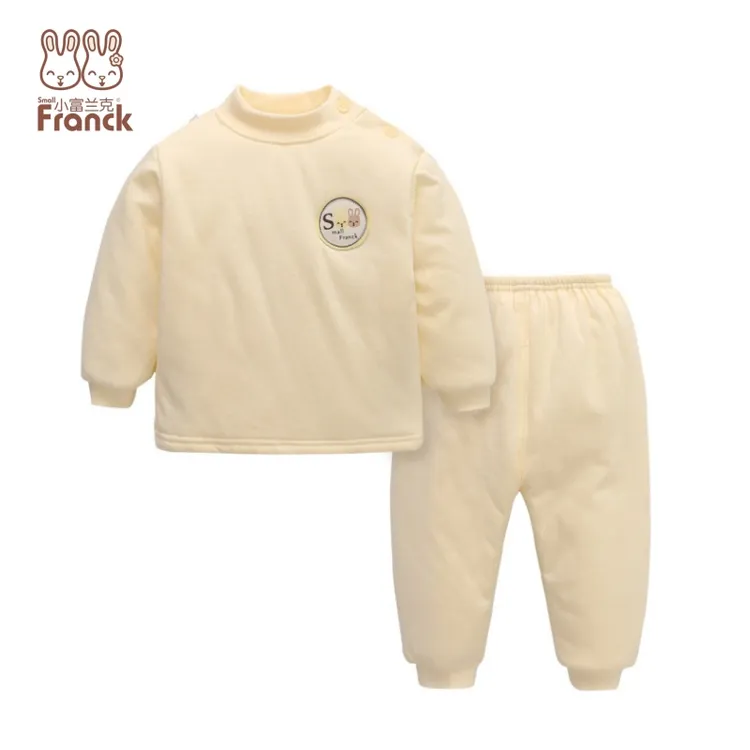 秋冬薄棉保暖套装打底宝宝外出棉服贴身睡衣家居宝宝冬睡衣内衣套