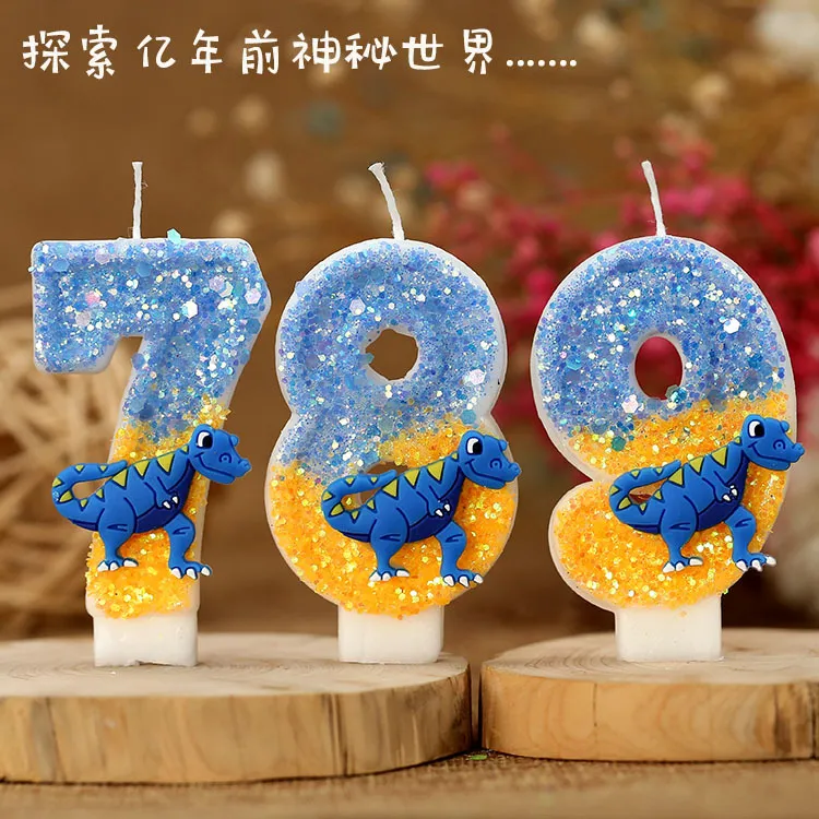 创意生日蜡烛恐龙数字装饰diy高级感蛋糕用网红氛围感场景摆件