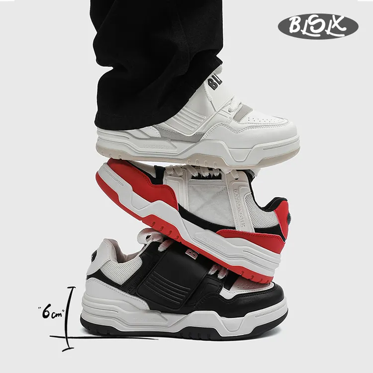 隐形内增高6 cm鞋子男2024新款运动休闲鞋情侣百搭魔术贴面包鞋女