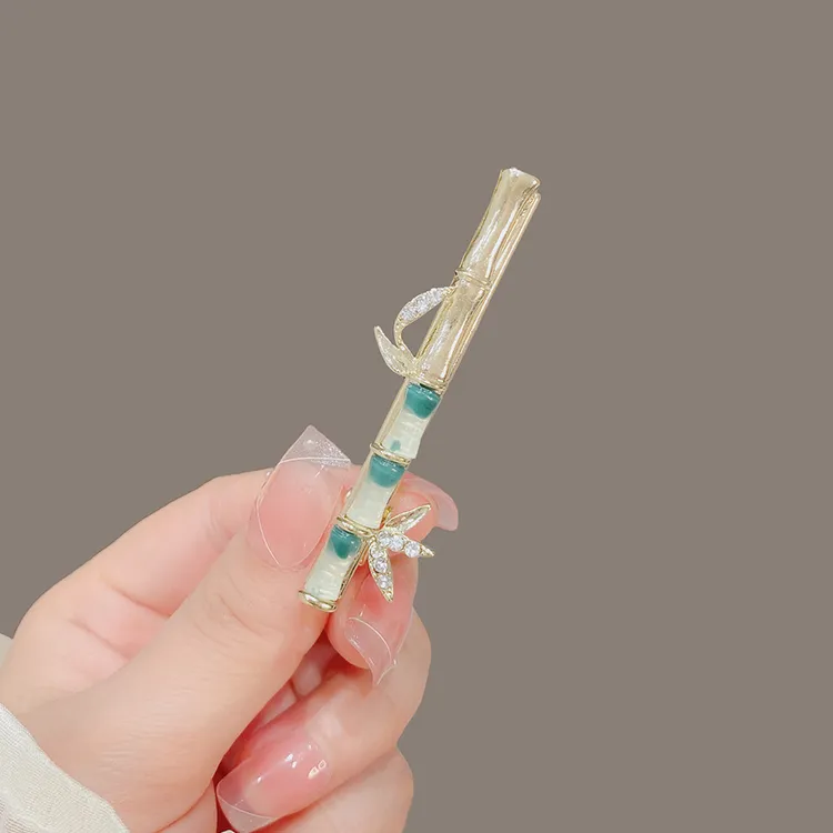 萱萱发饰*夏季竹发夹女高级感精致侧边鸭嘴夹气质后脑勺碎发夹子