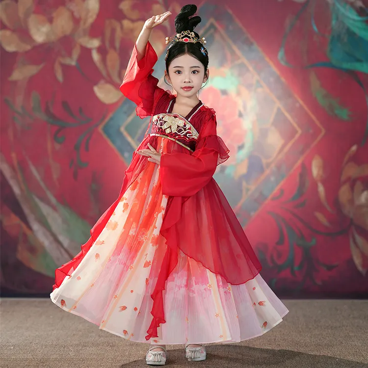 汉服女童春秋款2024新款古装小女孩中国风唐装襦裙超仙洋气国风裙