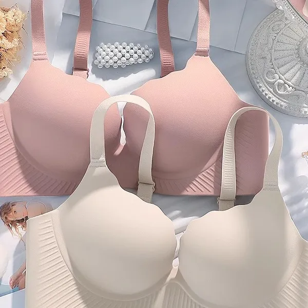 加厚5cm无痕无钢圈内衣女小胸聚拢平胸显大专用2024新款爆款文胸]
