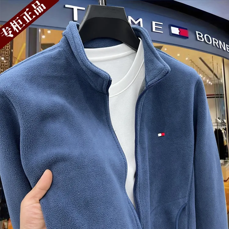 专柜正品Tomey汤米希凯利抓绒衣保暖加厚秋冬摇粒绒卫衣外套男款