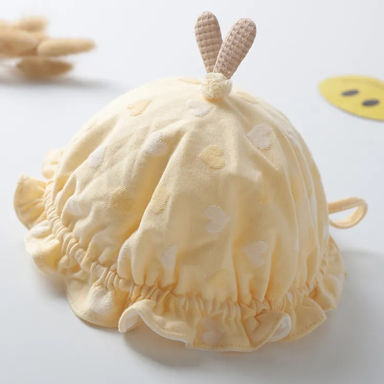 婴儿帽子新生儿胎帽春秋薄款宝宝纯棉可调公主渔夫帽0-3个月冬季