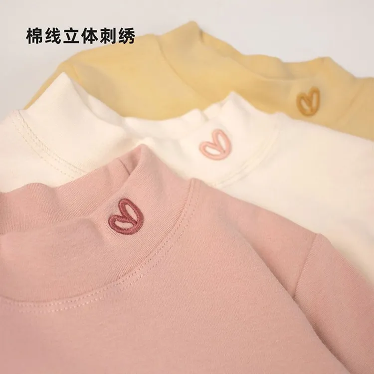 2025新款女童打底衫秋冬纯棉内搭保暖半高领韩版宝宝内搭洋气T桖