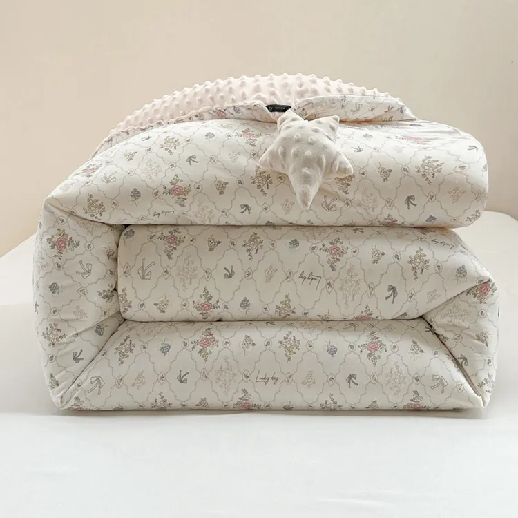 新款A类针织棉豆豆绒被星星被被子被芯春秋款单人加厚保暖被冬被v