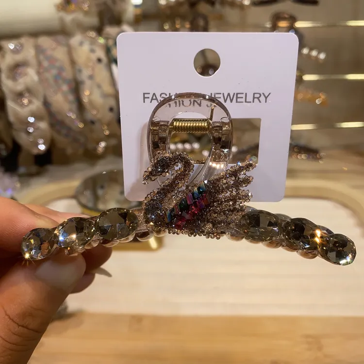 11厘米香槟色中号鲨鱼夹抓夹复古气质网红轻奢时尚重工