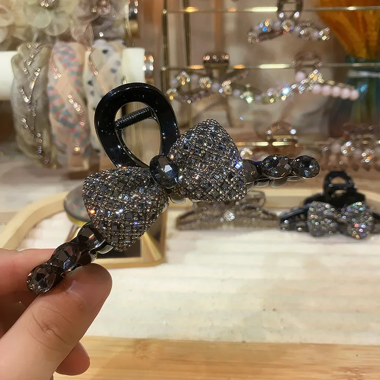 弈唯秋冬新品13厘米大号黑色鲨鱼夹气质轻奢时尚简约韩版优雅抓夹