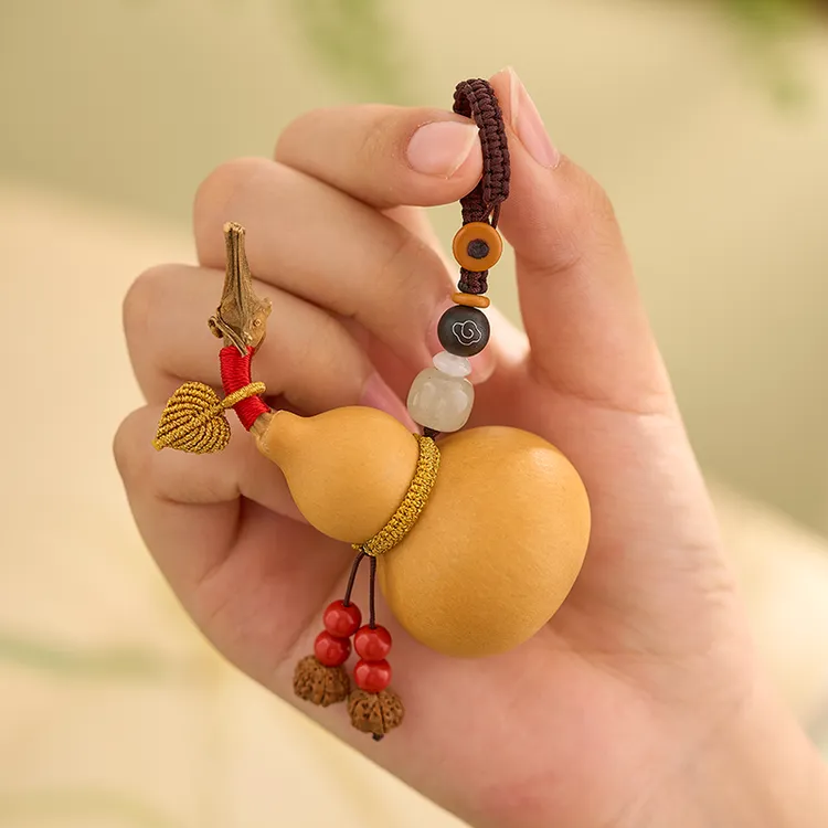 天然小葫芦挂件汽车钥匙扣男女款平安好运创意福禄钥匙链包包挂饰