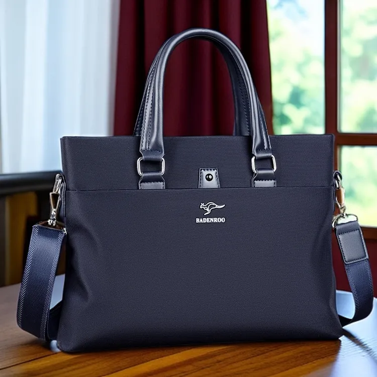 新款牛津布男士手提包多功能文件包商务公文包休闲办公单肩斜挎包